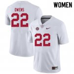 NCAA Women's Alabama Crimson Tide #22 Jarelis Owens Stitched College 2021 Nike Authentic White Football Jersey LJ17J47EF